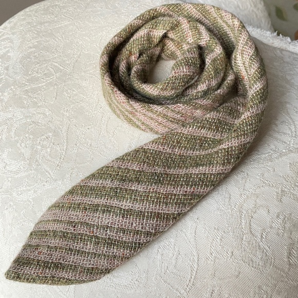 Tweedmill I 70s I Narrow British Green Gray Wool Tie - Picture 1 of 16